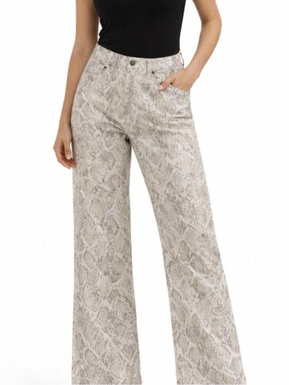wild fable Neutral Snake Print Wide Leg Pants